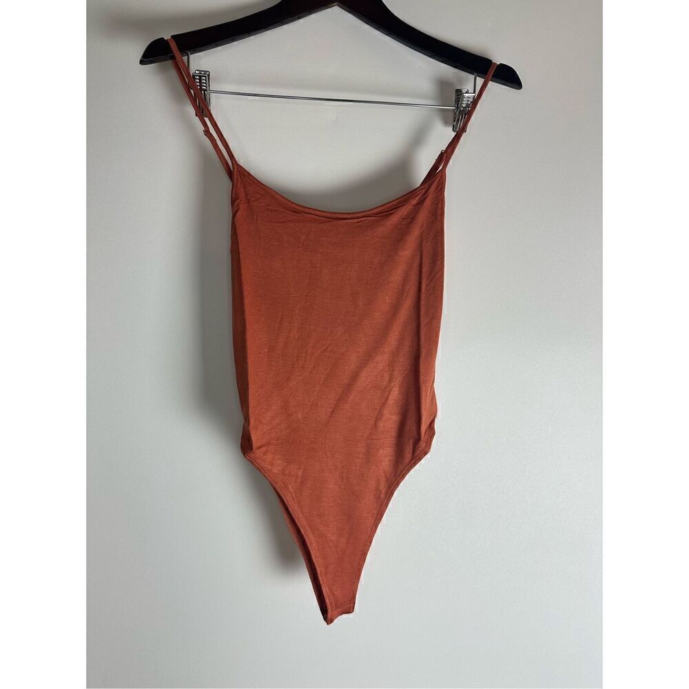Rust Spaghetti Strap Bodysuit - Picture 2 of 8